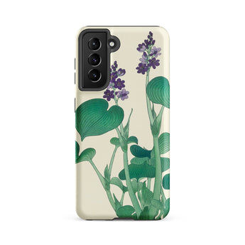 Blooming Hosta - Ohara Koson Floral Art Samsung Case, Galaxy S21 Fe / Matte, Phone Case Purple Floral Green Leafy Botanical Design