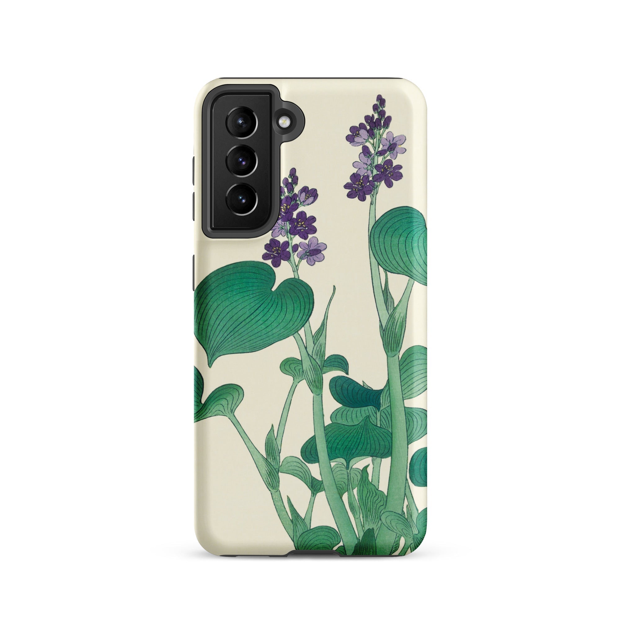 Blooming Hosta Ohara Koson Floral Art Samsung Case, Galaxy S21 / Matte, Phone Case Botanical Illustration Purple Flowers Green Leaves