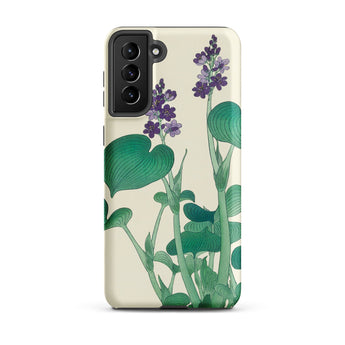 Blooming Hosta - Ohara Koson Floral Art Samsung Case, Galaxy S21 Plus / Matte, Phone Case Purple Floral Green Leaf Design