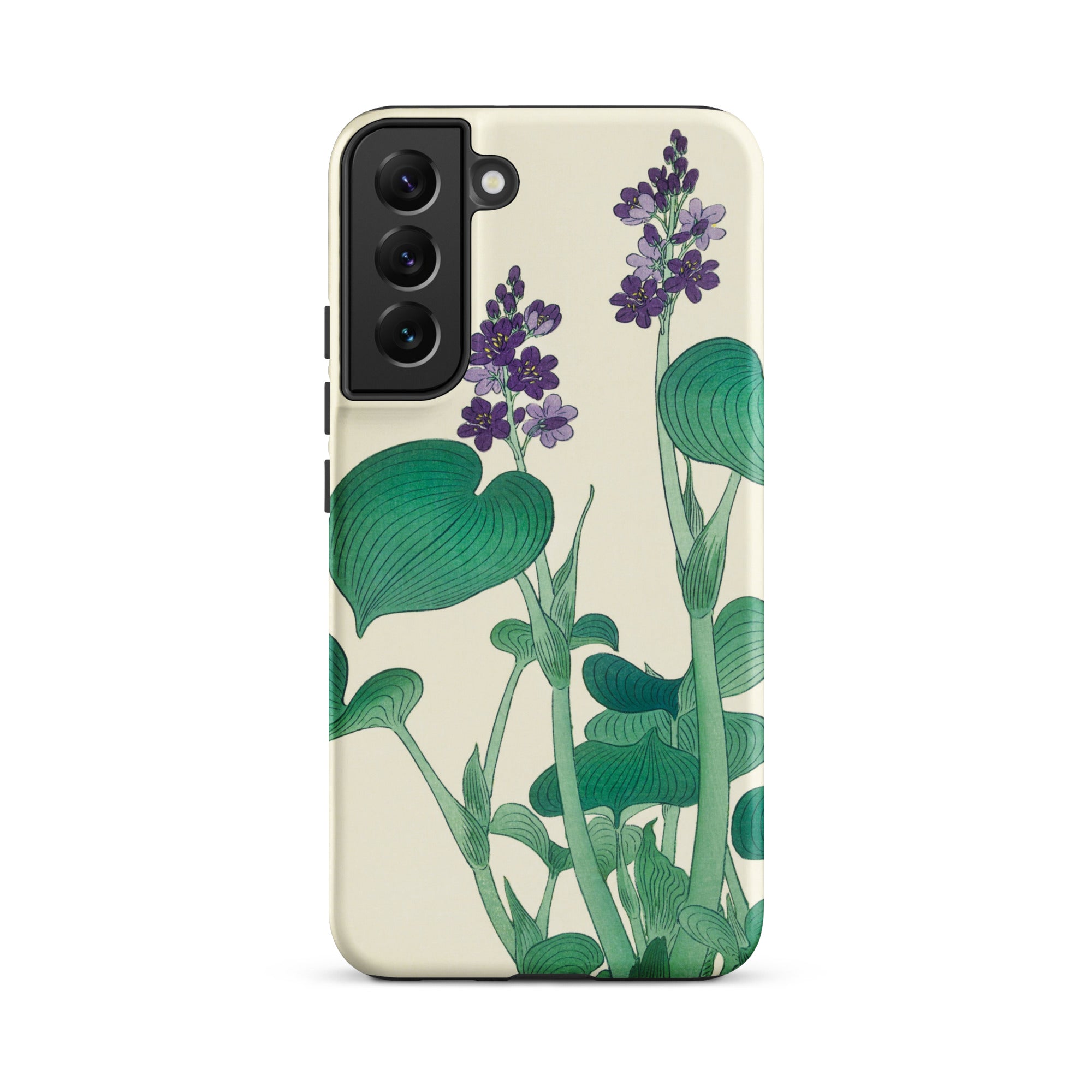Blooming Hosta Ohara Koson Floral Art Samsung Case, Galaxy S22 Plus / Matte, Phone Case Floral Design Purple Flowers Green Leaves