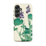 Blooming Hosta - Ohara Koson Floral Art Samsung Case, Galaxy S25 Plus / Matte, Smartphone Case Purple Floral Green Leaf Pattern