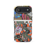 Bloomotifs - Edouard Benedictus Floral Art Phone Case Iphone 17 Air / Matte Orange Black Patterned Phone Case Peacock Feather Design