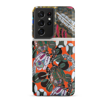 Bloomotifs - Edouard Benedictus Floral Art Phone Case Samsung Galaxy S21 Ultra / Matte Vibrant Orange Phone Case Bold Artistic Pattern