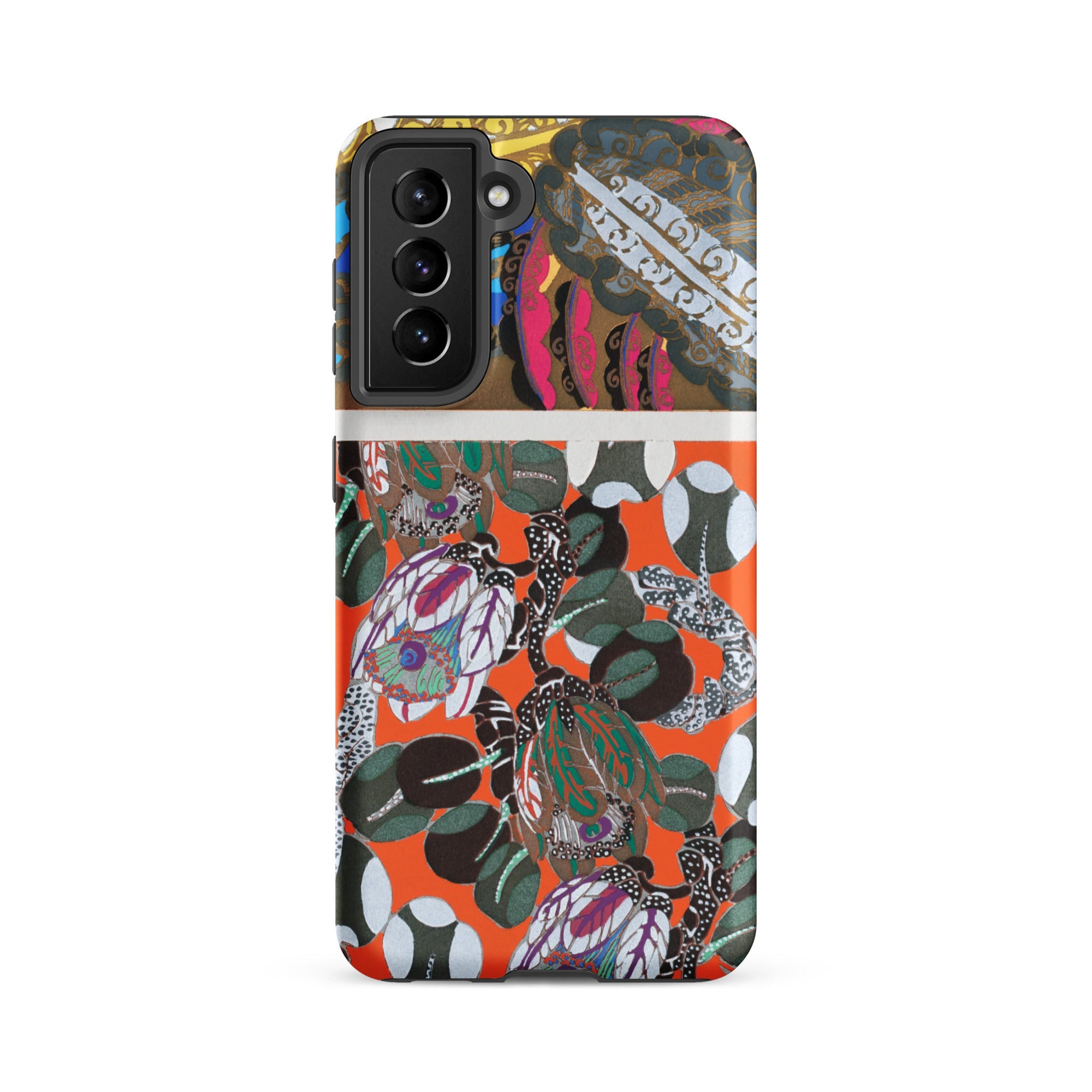 Bloomotifs Edouard Benedictus Floral Art Samsung Case, Galaxy S21 Fe / Matte, Smartphone Case Vibrant Multicolored Abstract Floral Pattern