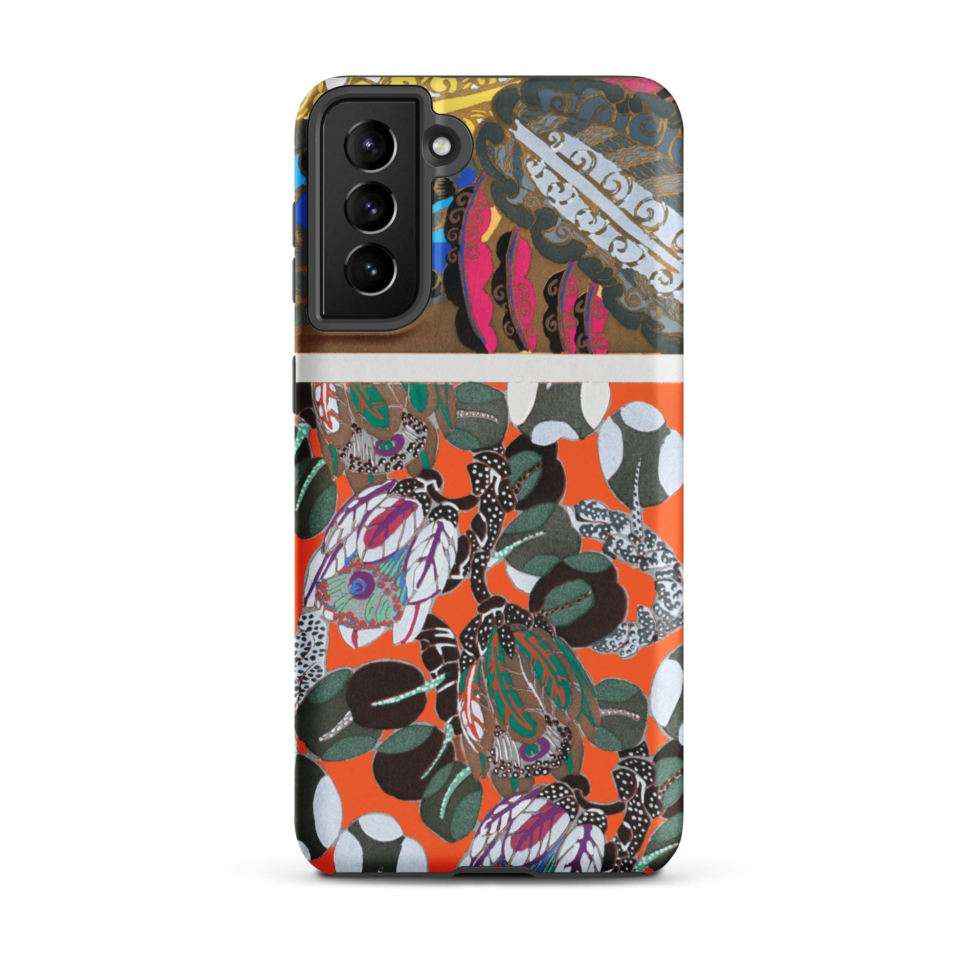 Bloomotifs Edouard Benedictus Floral Art Samsung Case, Galaxy S21 Plus / Matte, Phone Case Split Design Brown Pink Yellow Abstract