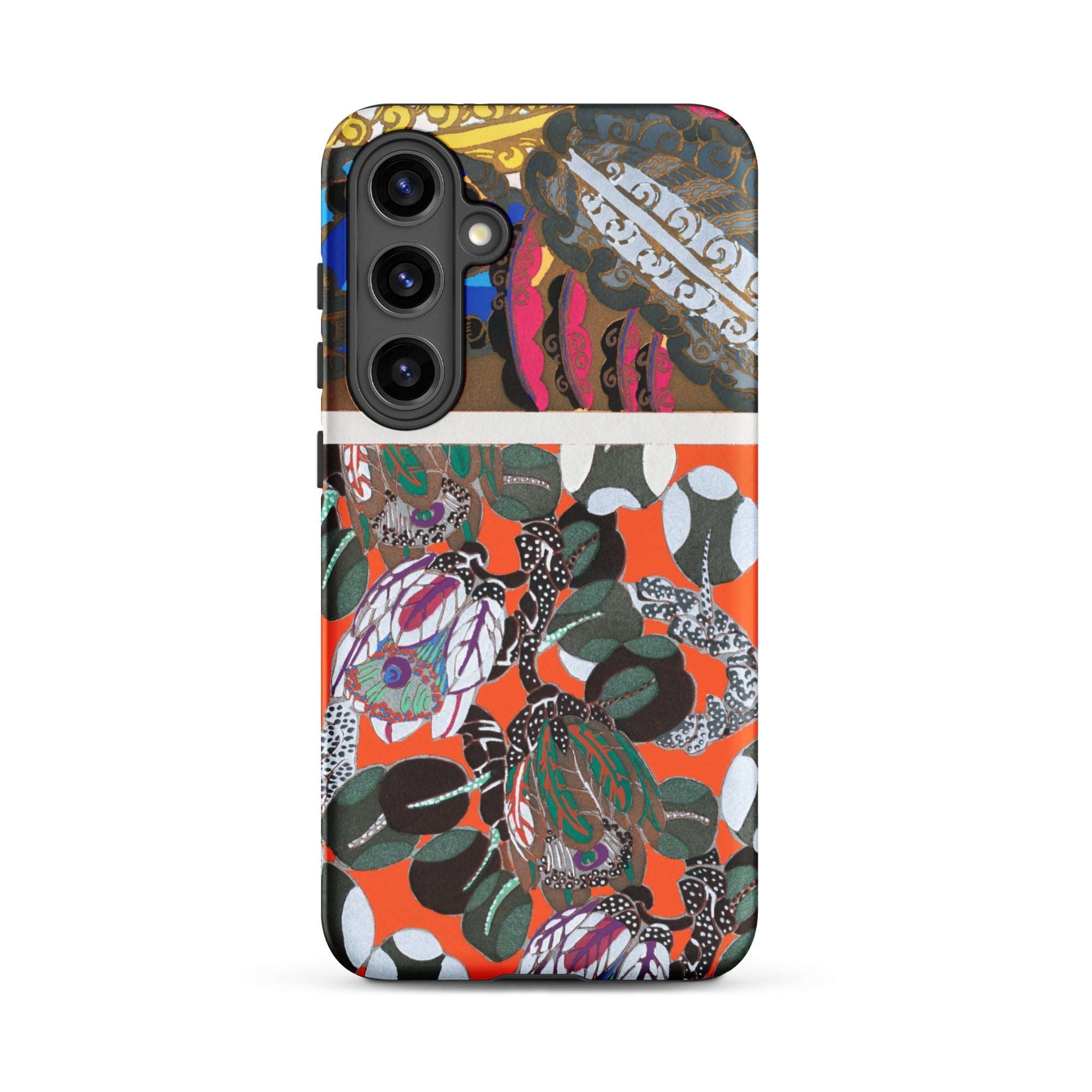 Bloomotifs Edouard Benedictus Floral Art Samsung Case, Galaxy S24 Plus / Matte, Smartphone Case Vibrant Split Design Pattern Abstract