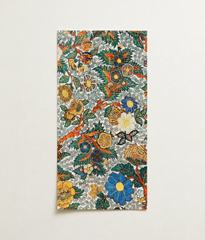 Rectangular Intricately Embroidered Hand Towel Vibrant Floral Pattern Blossomewhere Art Print, Japanese Tapestry, Antique