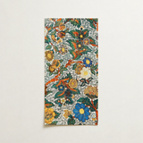 Rectangular Intricately Embroidered Hand Towel Vibrant Floral Pattern Blossomewhere Art Print, Japanese Tapestry, Antique