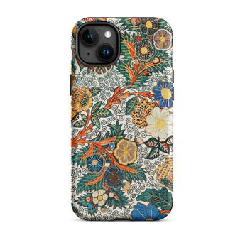 Blossomewhere - Antique Japanese Tapestry Iphone Case, 15 Plus / Matte, Floral Patterned Phone Case