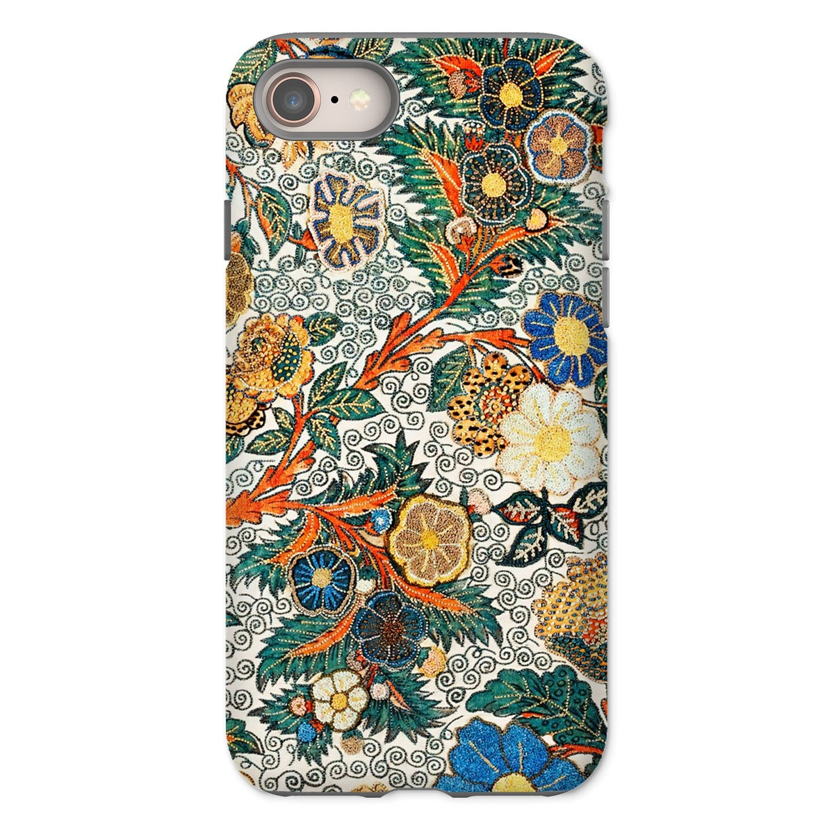 Blossomewhere Antique Japanese Tapestry Iphone Case, 8 / Matte, Colorful Floral Patterned Phone Case Intricate Embroidery Like Designs