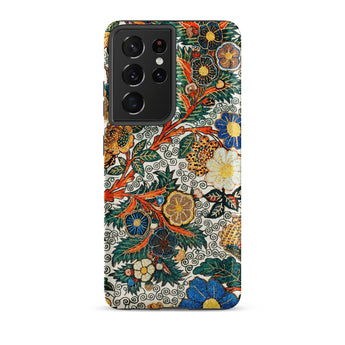 Blossomewhere - Antique Japanese Tapestry Phone Case Samsung Galaxy S21 Ultra / Matte Vibrant Floral-patterned Intricate Embroidery-style