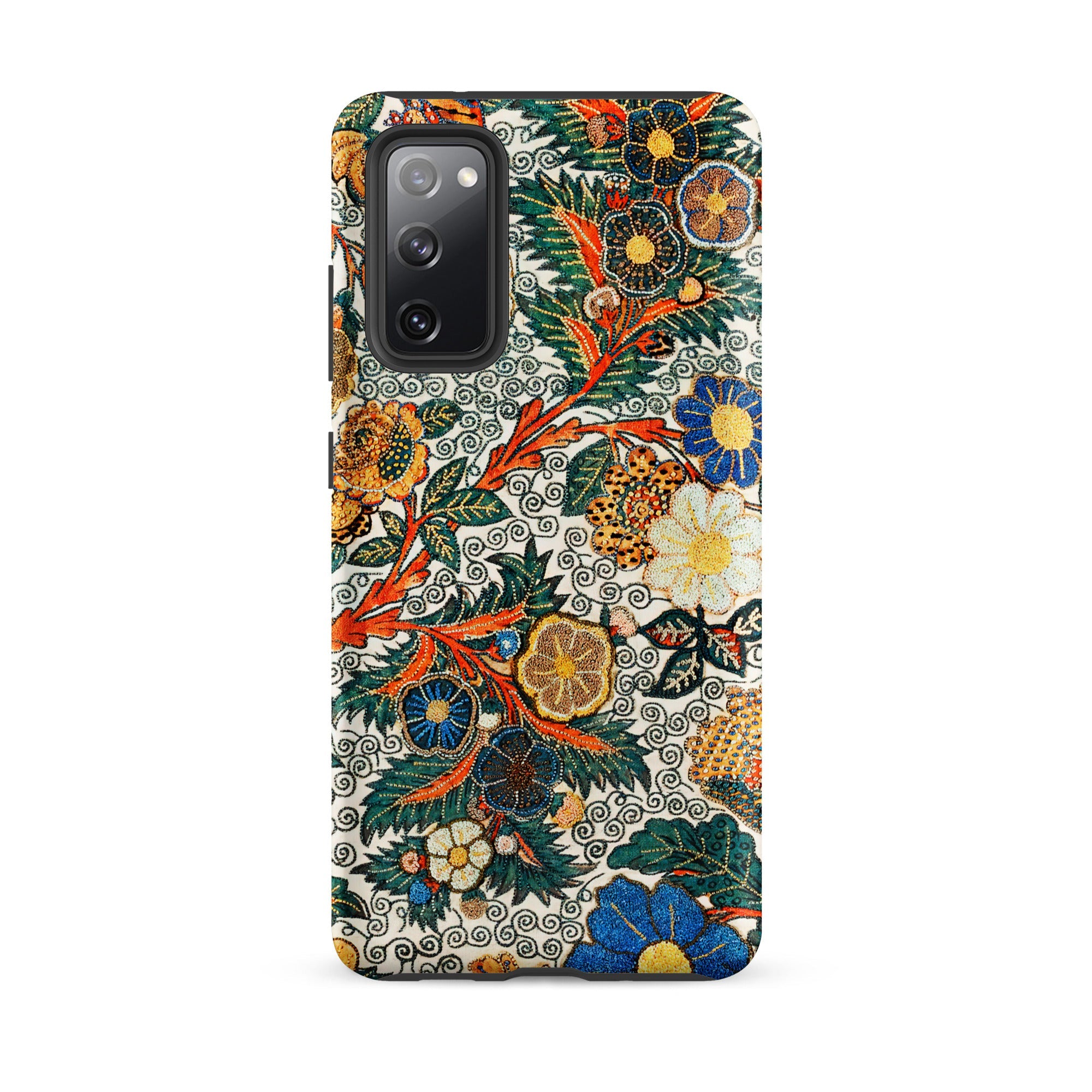 Blossomewhere Antique Japanese Tapestry Samsung Case, Galaxy S20 Fe / Matte, Smartphone Case Colorful Floral Leaf Pattern