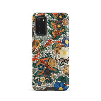 Blossomewhere - Antique Japanese Tapestry Samsung Case, Galaxy S20 / Matte, Smartphone Case Colorful Floral Leaf Pattern