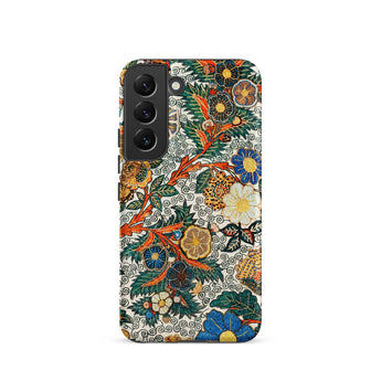 Blossomewhere - Antique Japanese Tapestry Samsung Case, Galaxy S22 / Matte, Smartphone Case Colorful Floral Foliage Pattern