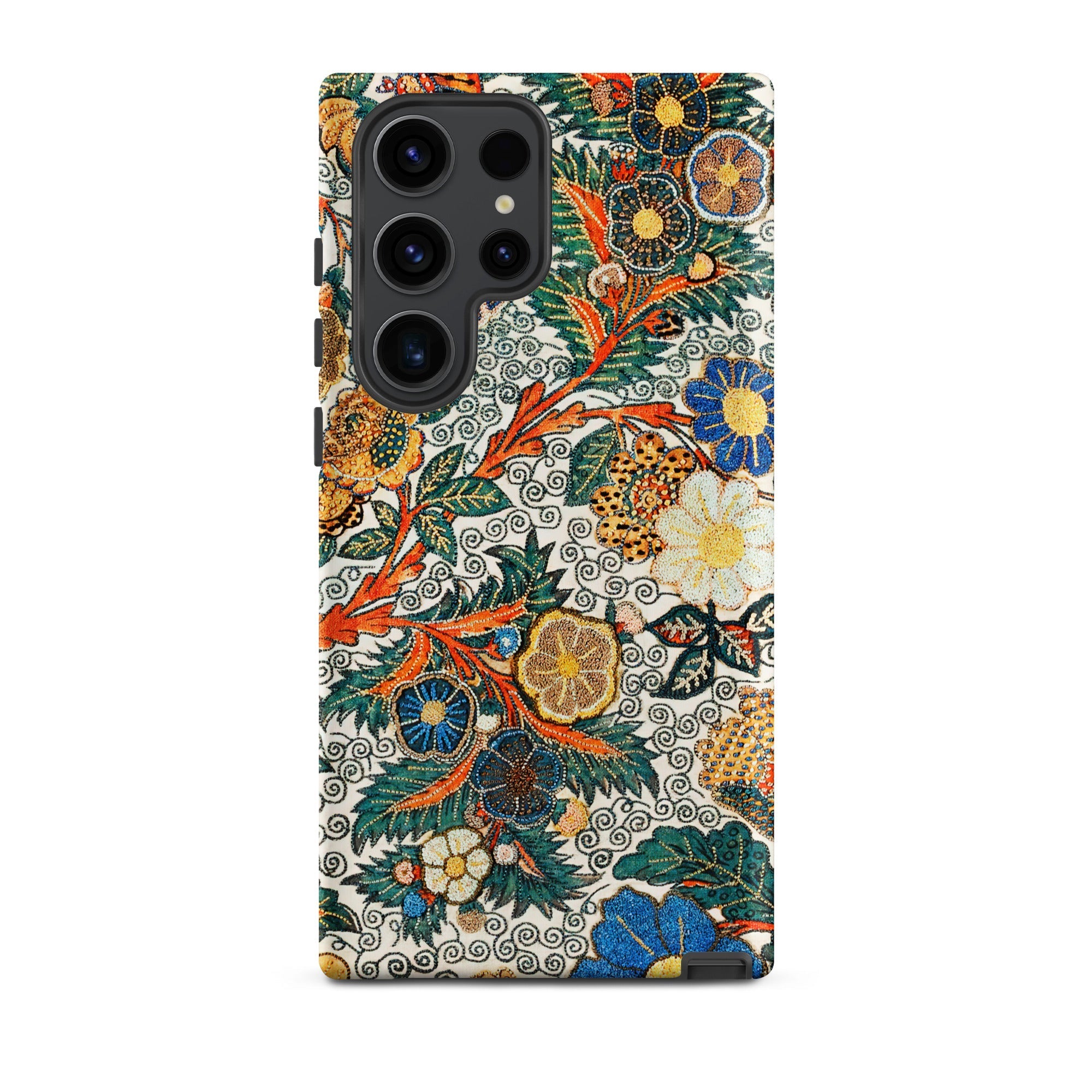 Blossomewhere Antique Japanese Tapestry Samsung Case, Galaxy S23 Ultra / Matte, Smartphone Case Intricate Floral Leaf Pattern Colors
