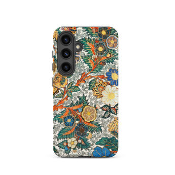 Blossomewhere - Antique Japanese Tapestry Samsung Case, Galaxy S24 / Matte, Smartphone Case Colorful Floral Fruit Pattern