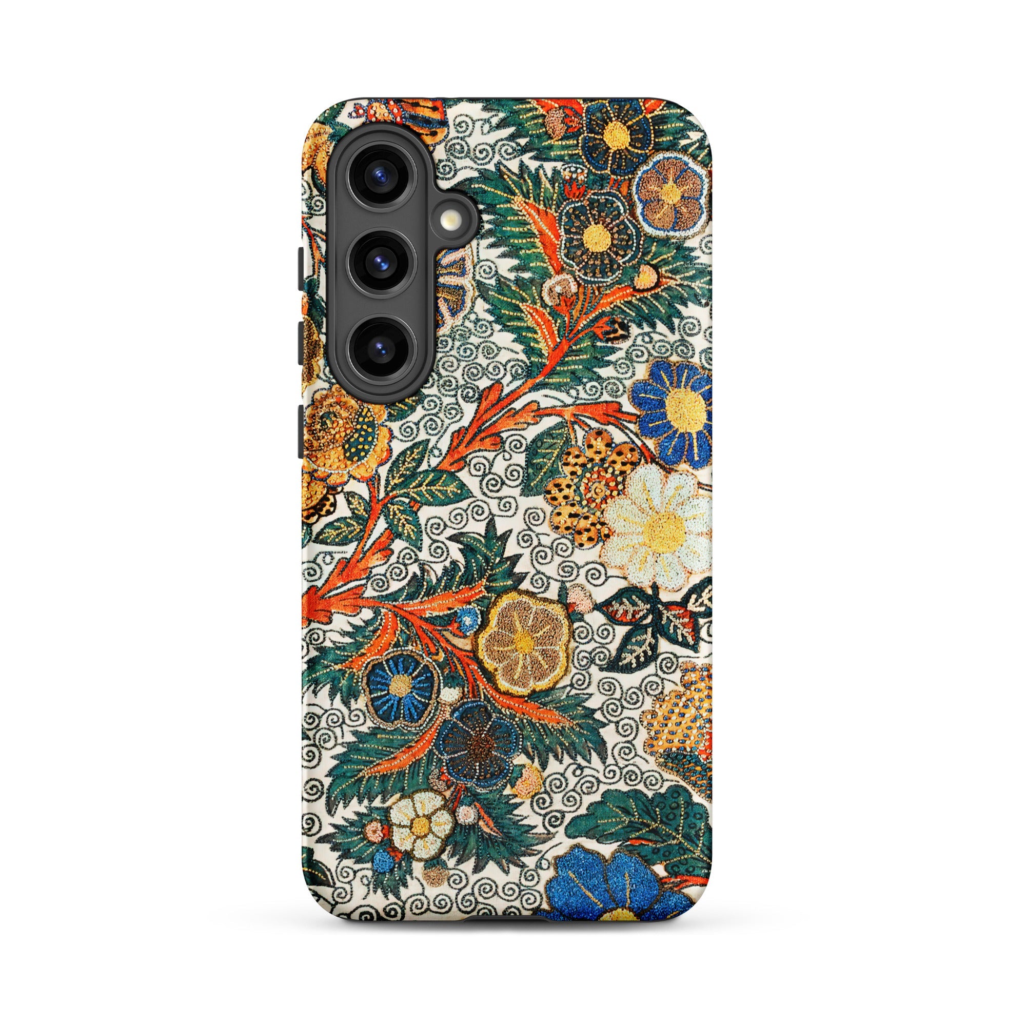 Blossomewhere Antique Japanese Tapestry Samsung Case, Galaxy S24 Plus / Matte, Smartphone Case Colorful Intricate Floral Botanical Pattern