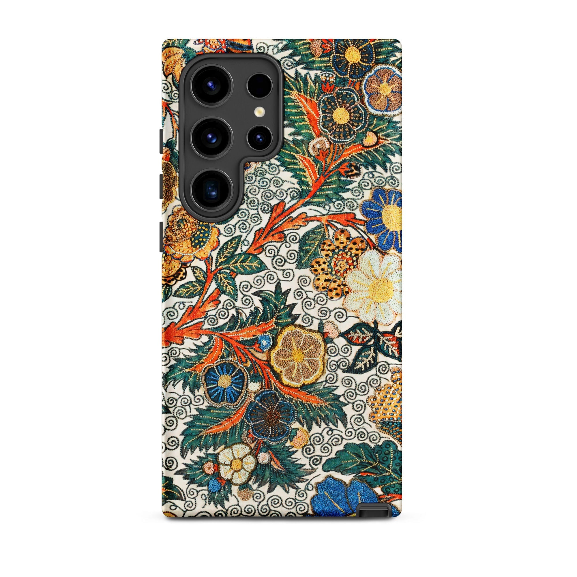 Blossomewhere Antique Japanese Tapestry Samsung Case, Galaxy S24 Ultra / Matte, Phone Case Vibrant Floral Foliage Pattern