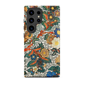 Blossomewhere - Antique Japanese Tapestry Samsung Case, Galaxy S24 Ultra / Matte, Phone Case Vibrant Floral Foliage Pattern
