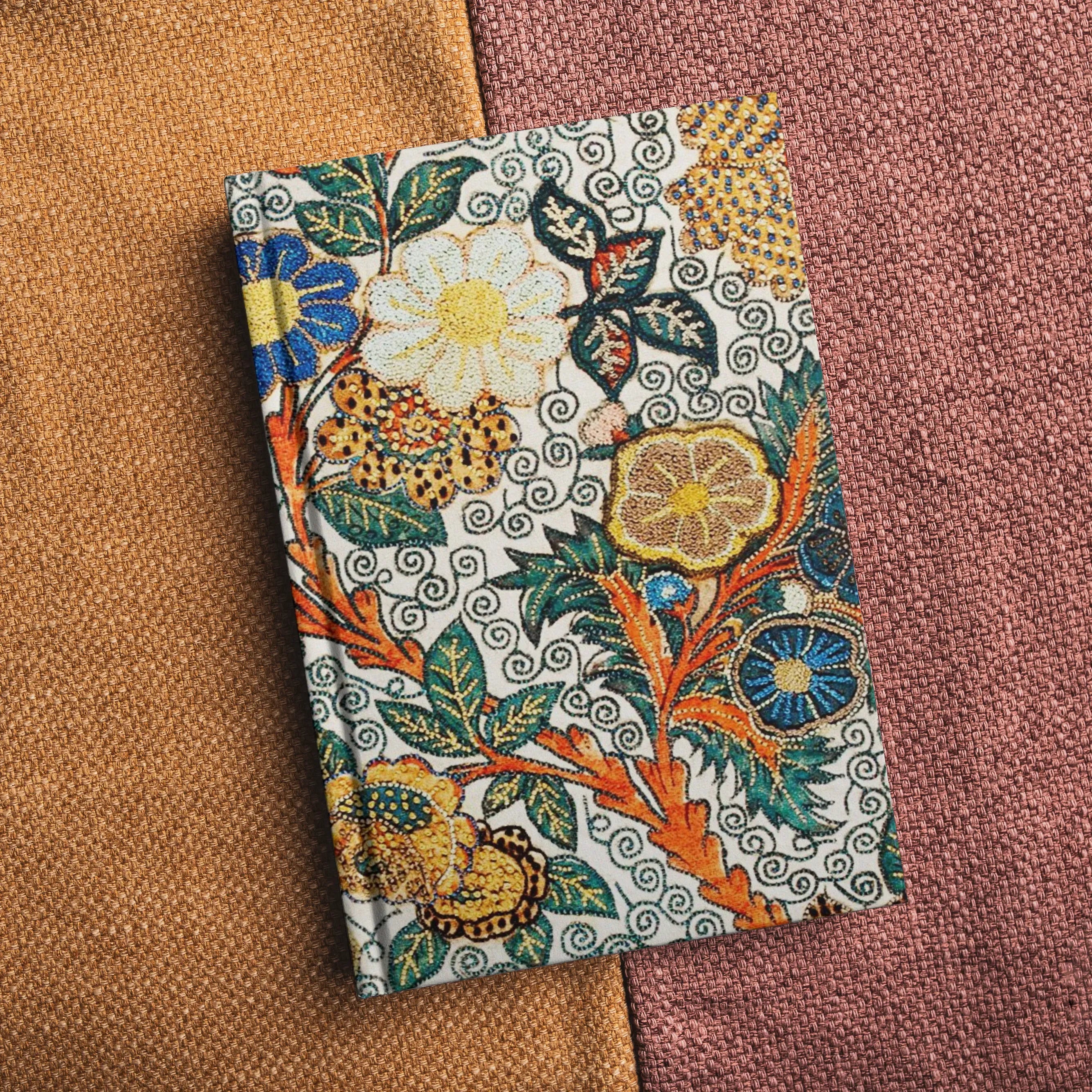 Blossomewhere - Antique Japanese Tapestry Art Journal - Notebooks & Notepads - Aesthetic Art