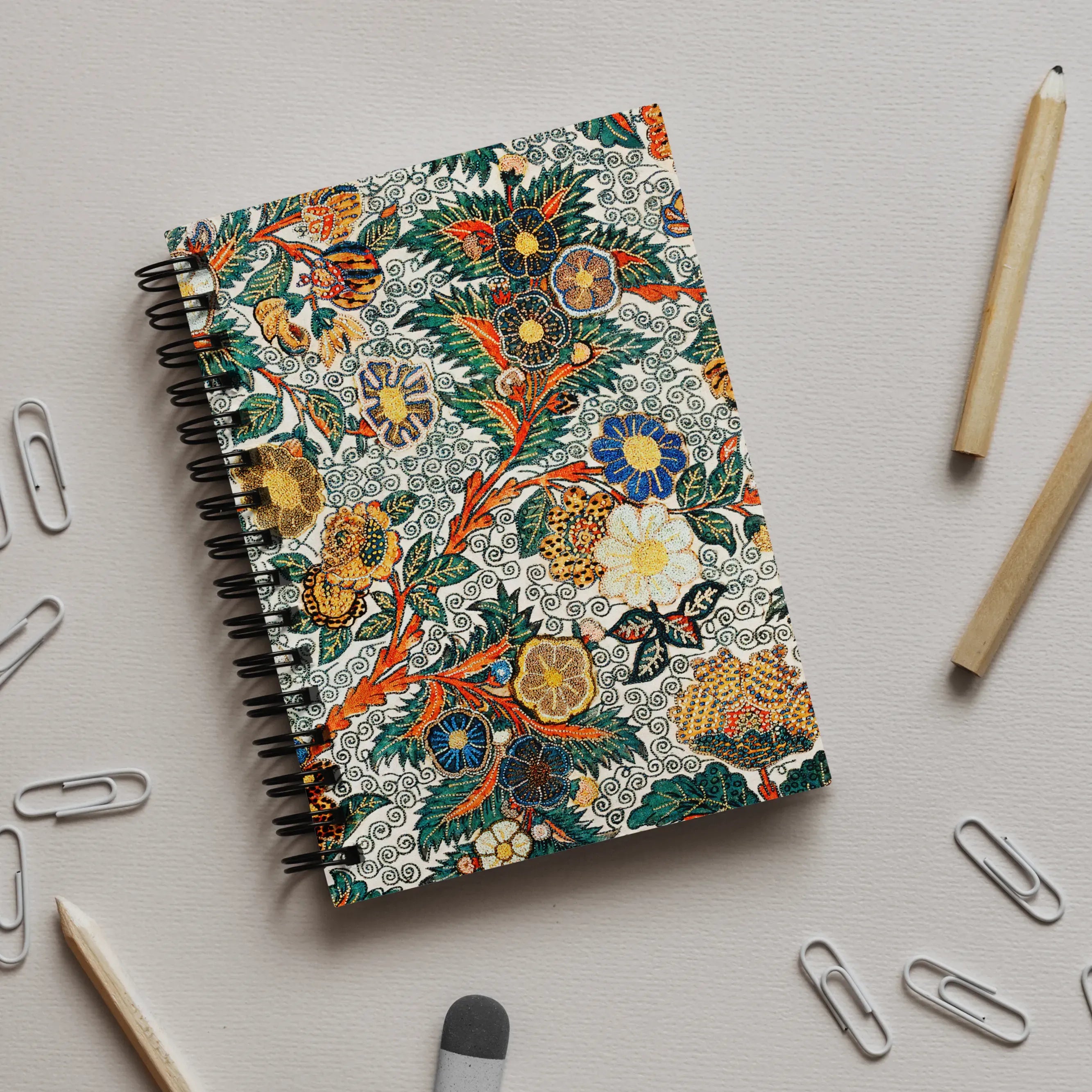 Blossomewhere - Antique Japanese Tapestry Art Notebook - Notebooks & Notepads - Aesthetic Art
