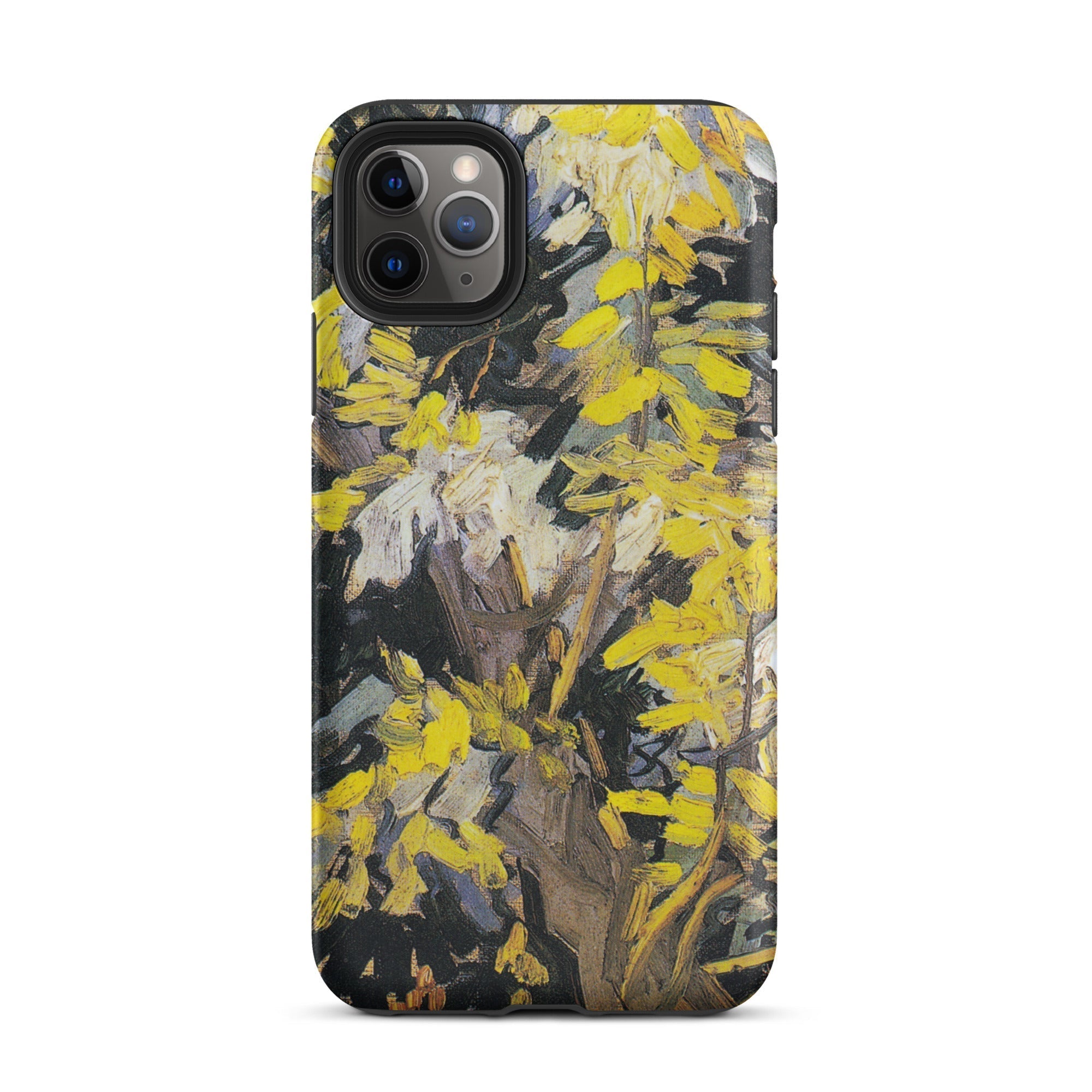 Blossoming Acacia Vincent Van Gogh Iphone Case, 11 Pro Max / Matte, Phone Case Impressionistic Yellow Leaf Design