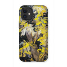 Blossoming Acacia - Vincent Van Gogh Iphone Case, 12 Mini / Matte, Phone Case Abstract Floral Design Yellow Black White