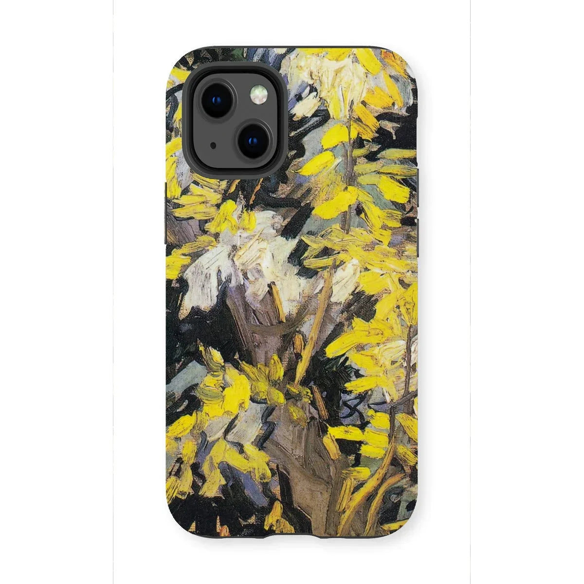 Blossoming Acacia - Vincent Van Gogh Iphone Case, 13 Mini / Matte, Phone Case Abstract Yellow Black Floral Painting Design