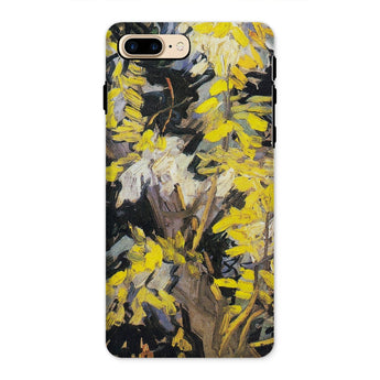 Blossoming Acacia - Vincent Van Gogh Iphone Case, 8 Plus / Matte, Phone Case Abstract Yellow Black Floral Painting Design