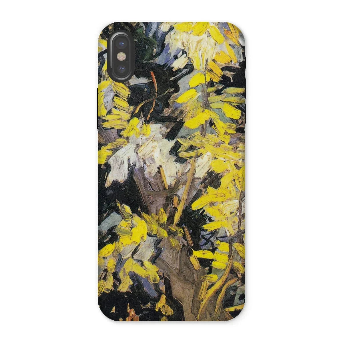 Blossoming Acacia - Vincent Van Gogh Iphone Case, x / Matte, Phone Case Abstract Yellow Black Gray Painterly Design