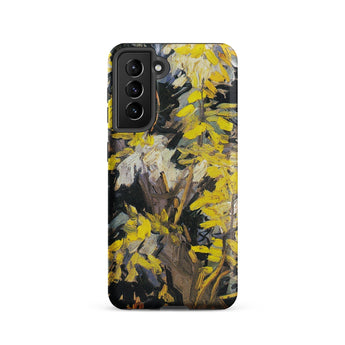 Blossoming Acacia - Vincent Van Gogh Phone Case Samsung Galaxy S21 / Matte Vibrant Yellow Black Abstract Floral Phone Case Bold Gogh’s