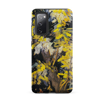 Blossoming Acacia - Vincent Van Gogh Samsung Case, Galaxy S20 Fe / Matte, Black Phone Case Vibrant Yellow Floral Design