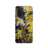 Blossoming Acacia - Vincent Van Gogh Samsung Case, Galaxy S20 / Matte, Smartphone Case Vibrant Yellow Dark-toned Abstract Floral Design