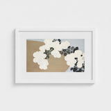 Blossoms - Kamisaka Sekka Art Print / Canvas White Framed Artwork Abstract Floral Cream Black, Chrysanthemums Arches, Breath Caught