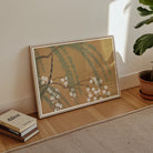 Blossoms from Momoyogusa - Kamisaka Sekka Art Print, 30’’x20’’ / Unframed, Framed Artwork Delicate Cherry Blossoms Branches Tan Background