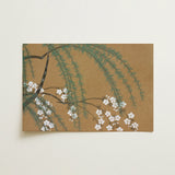 Blossoms from Momoyogusa - Kamisaka Sekka Art Print / Canvas Rectangular Brown Paper Note Card Delicate Illustration Green Kamisaka Sekka’s