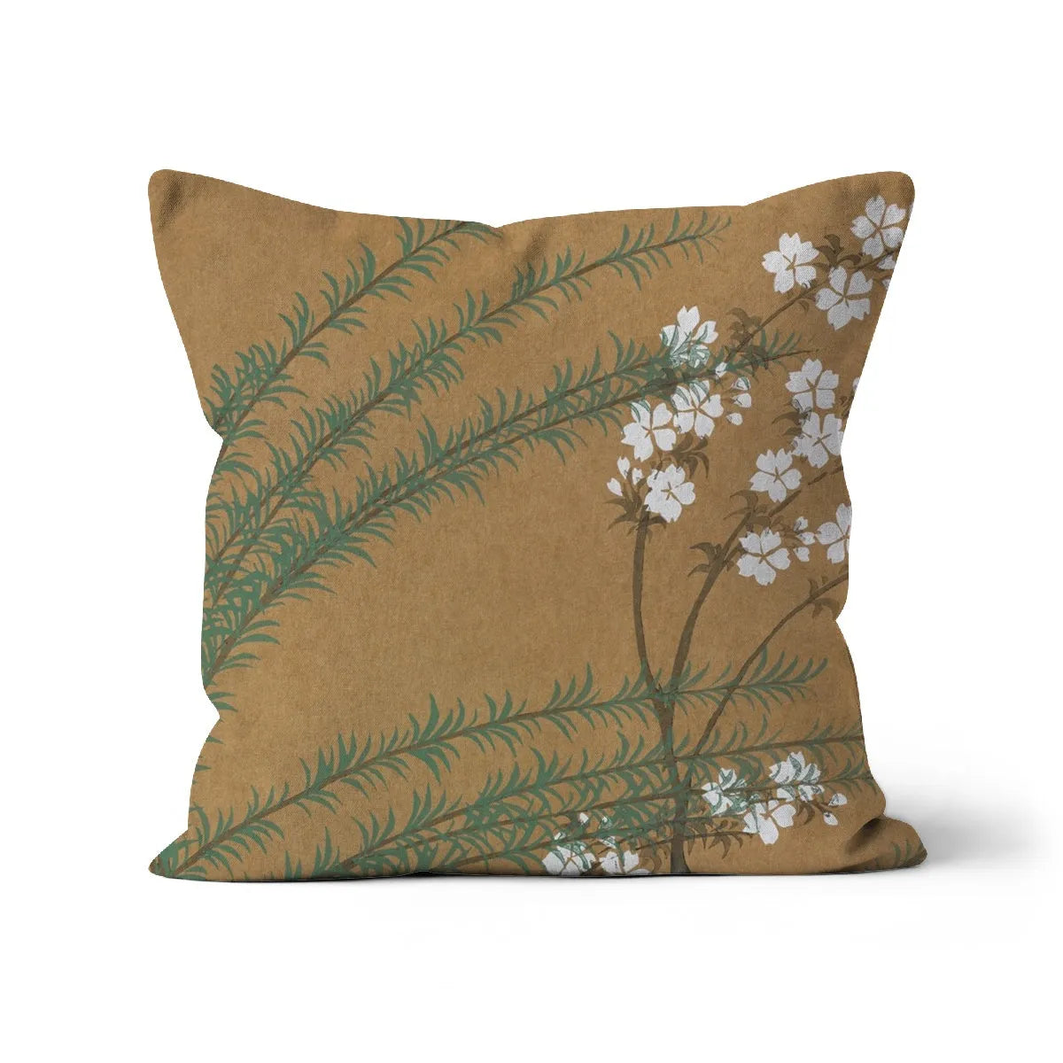 Blossoms From Momoyogusa By Kamisaka Sekka Cushion - Linen / 16’x16’ - Throw Pillows - Aesthetic Art