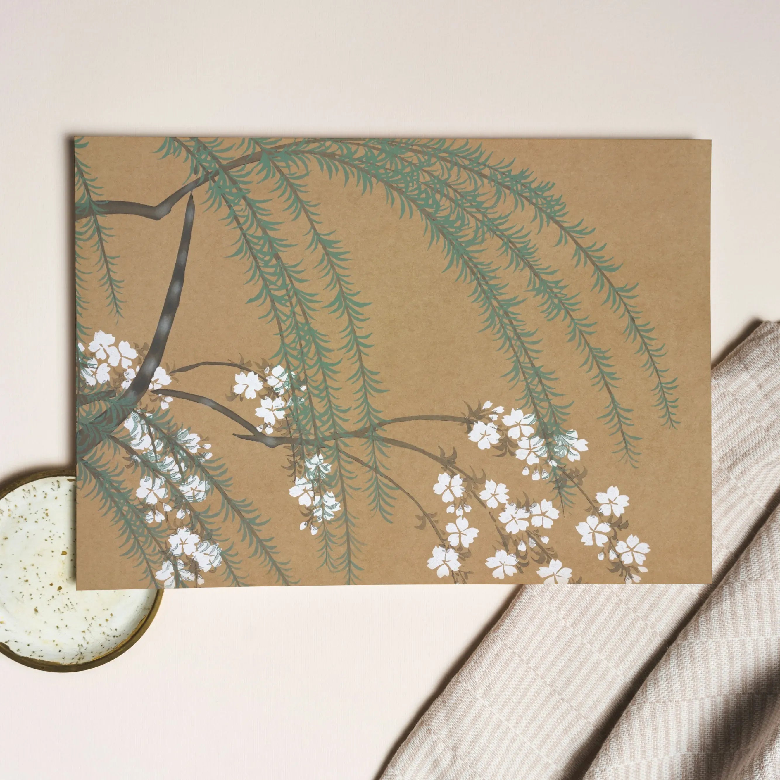 Blossoms From Momoyogusa - Kamisaka Sekka Meiji Greeting Card - Greeting & Note Cards - Aesthetic Art