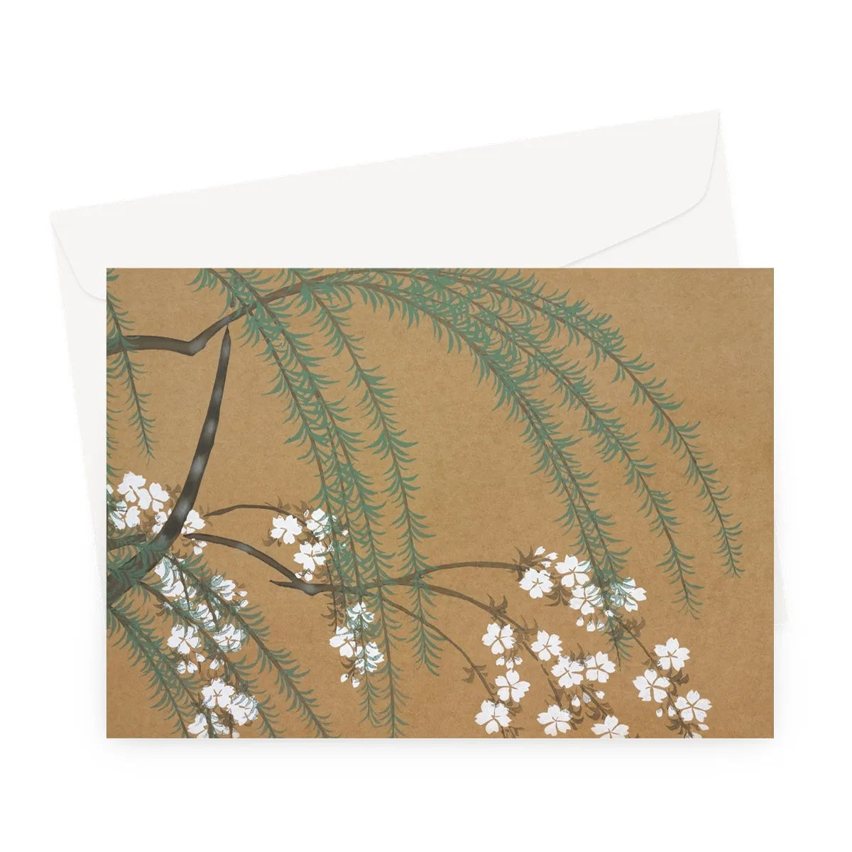 Blossoms From Momoyogusa By Kamisaka Sekka Greeting Card - A5 Landscape / 1 Card - Greeting & Note Cards - Aesthetic Art