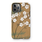 Blossoms from Momoyogusa - Kamisaka Sekka Iphone Case, 11 Pro / Matte, Iphone Case Floral Design White Cherry Blossoms Tan