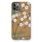 Blossoms from Momoyogusa - Kamisaka Sekka Iphone Case, 11 Pro Max / Matte, Iphone Case Floral Cherry Blossom Design Tan Background