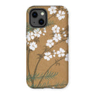 Blossoms from Momoyogusa - Kamisaka Sekka Iphone Case, 13 / Matte, Floral-patterned Phone Case White Blossoms Tan Background
