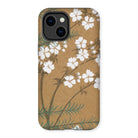 Blossoms from Momoyogusa - Kamisaka Sekka Iphone Case, 14 Plus / Matte, Floral-patterned Iphone Case White Cherry Blossoms Tan Background