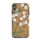 Blossoms from Momoyogusa - Kamisaka Sekka Iphone Case, Xs Max / Matte, Floral-patterned Phone Case White Blossoms Tan Background