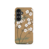 Blossoms from Momoyogusa - Kamisaka Sekka Phone Case Samsung Galaxy S24 / Matte Tan Adorned Delicate Pattern White, Iphone, Timeless Rinpa