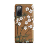 Blossoms from Momoyogusa - Kamisaka Sekka Samsung Case, Galaxy S20 Fe / Matte, Brown Phone Case White Floral Green Branch Design