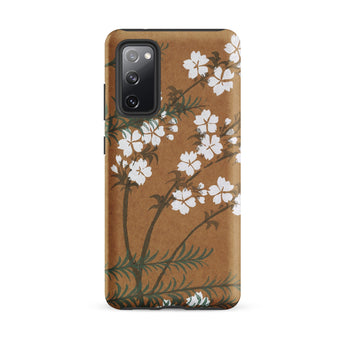 Blossoms from Momoyogusa - Kamisaka Sekka Samsung Case, Galaxy S20 Fe / Matte, Brown Phone Case White Floral Green Branch Design