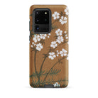 Blossoms from Momoyogusa Kamisaka Sekka Samsung Case, Galaxy S20 Ultra / Matte, Brown Smartphone Case White Floral Design