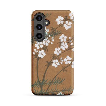 Blossoms from Momoyogusa - Kamisaka Sekka Samsung Case, Galaxy S24 Plus / Matte, Brown Phone Case White Cherry Blossom Flowers