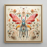Blue Ball Damselfly - Alien Species Taxonomy Art Print / Canvas, 12x12’’ / 31x31cm / Natural Frame, Posters Prints & Visual Artwork, Toby